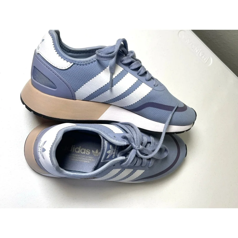 Women's Adidas Shoes Sneakers 8.5‎ Originals N-5923 Chalk Blue & White Stripes